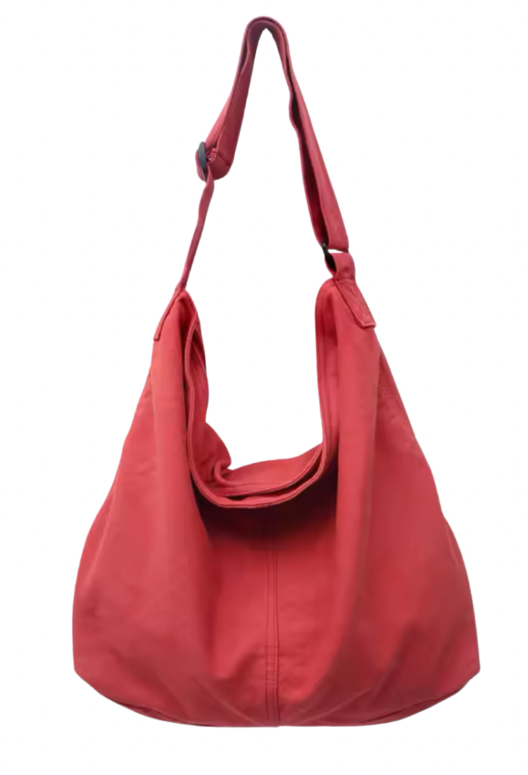 Red wash canvas shoulderbag