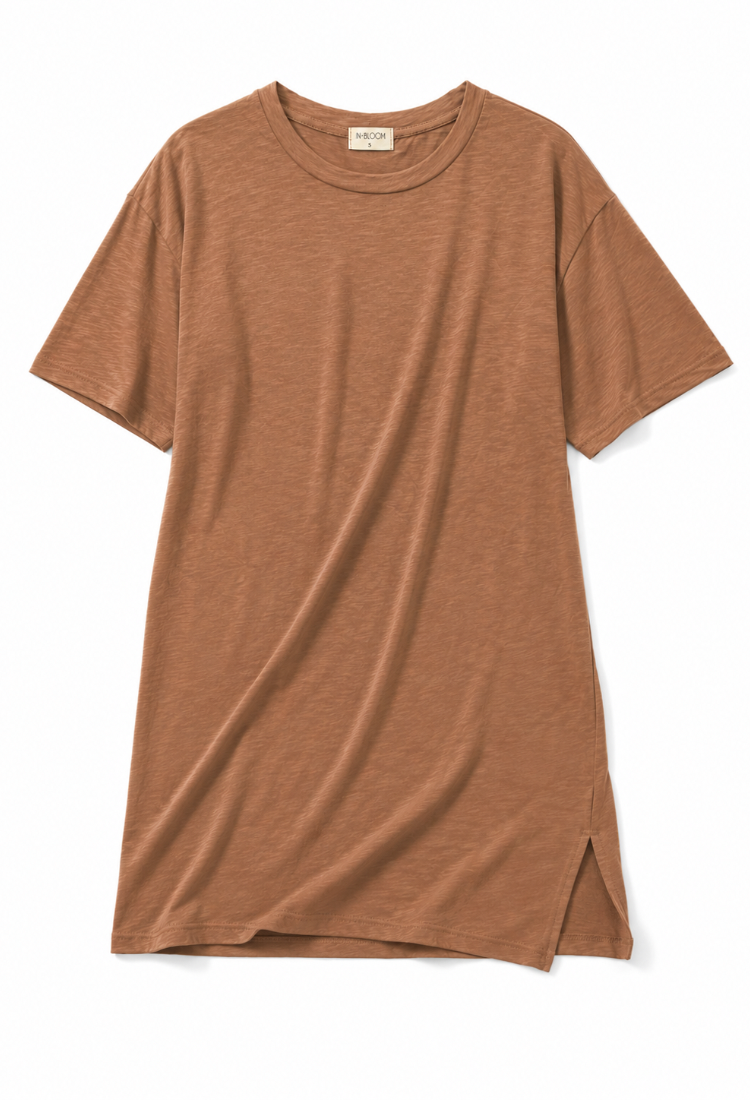 Adi camel T-shirt dress