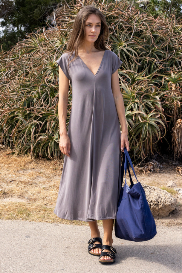 Rona gray maxi dress