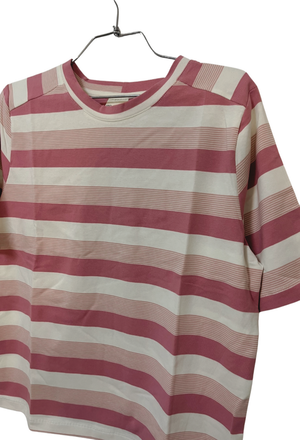 Billy cream and pink stripes short sleeves shirt