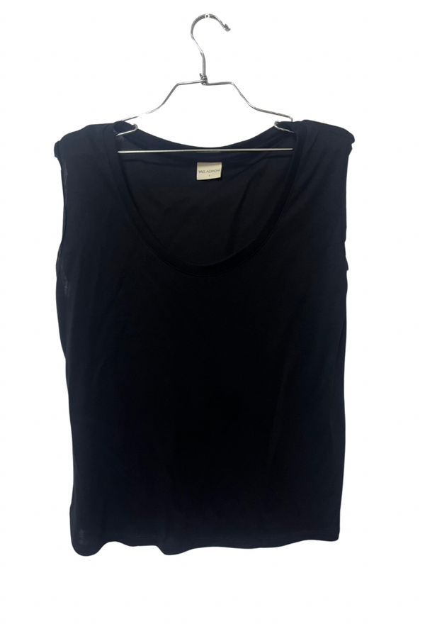 Ayelet black lorex  round neckline  sleeveless shirt