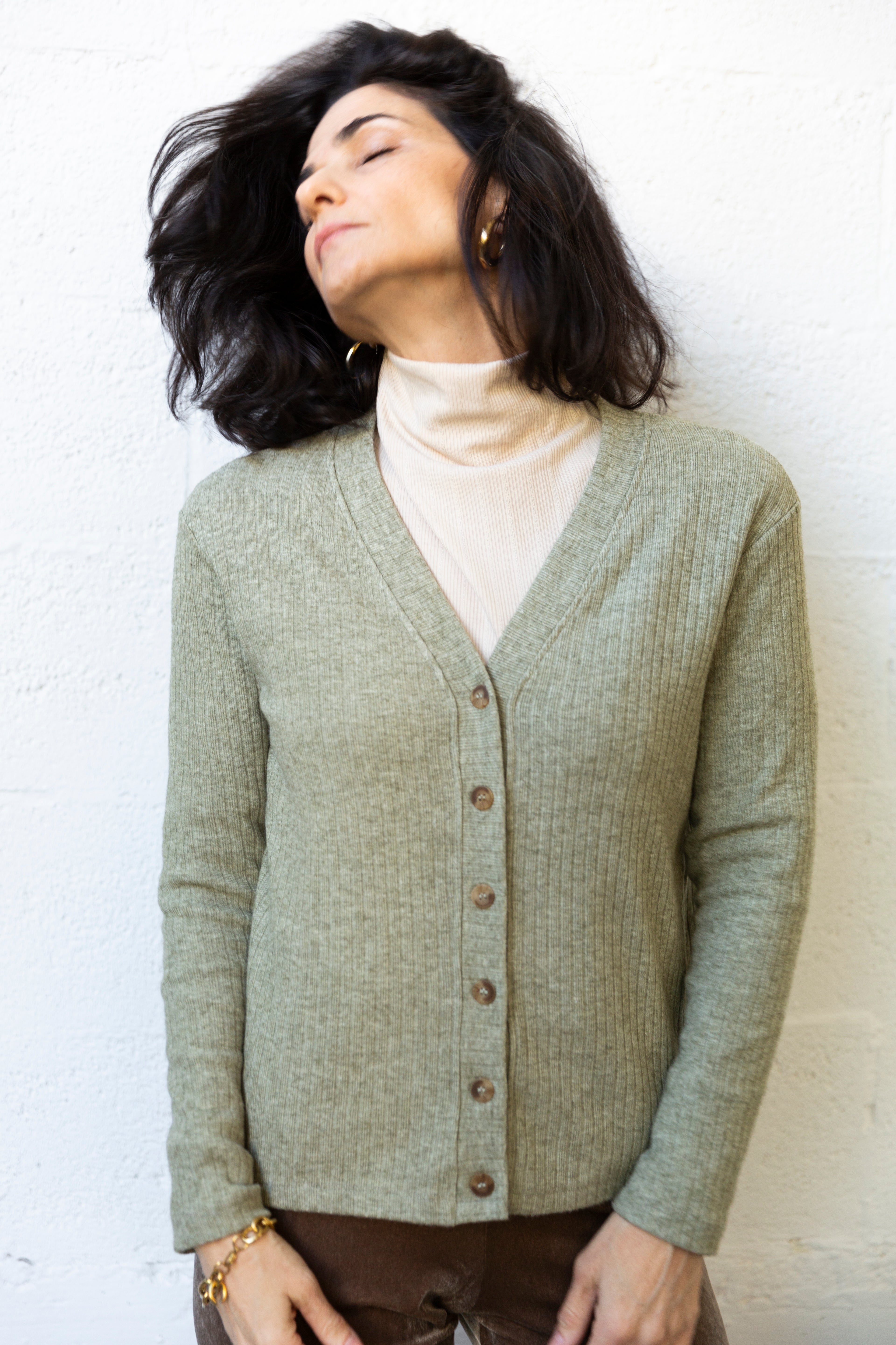 Alma light green cardigan