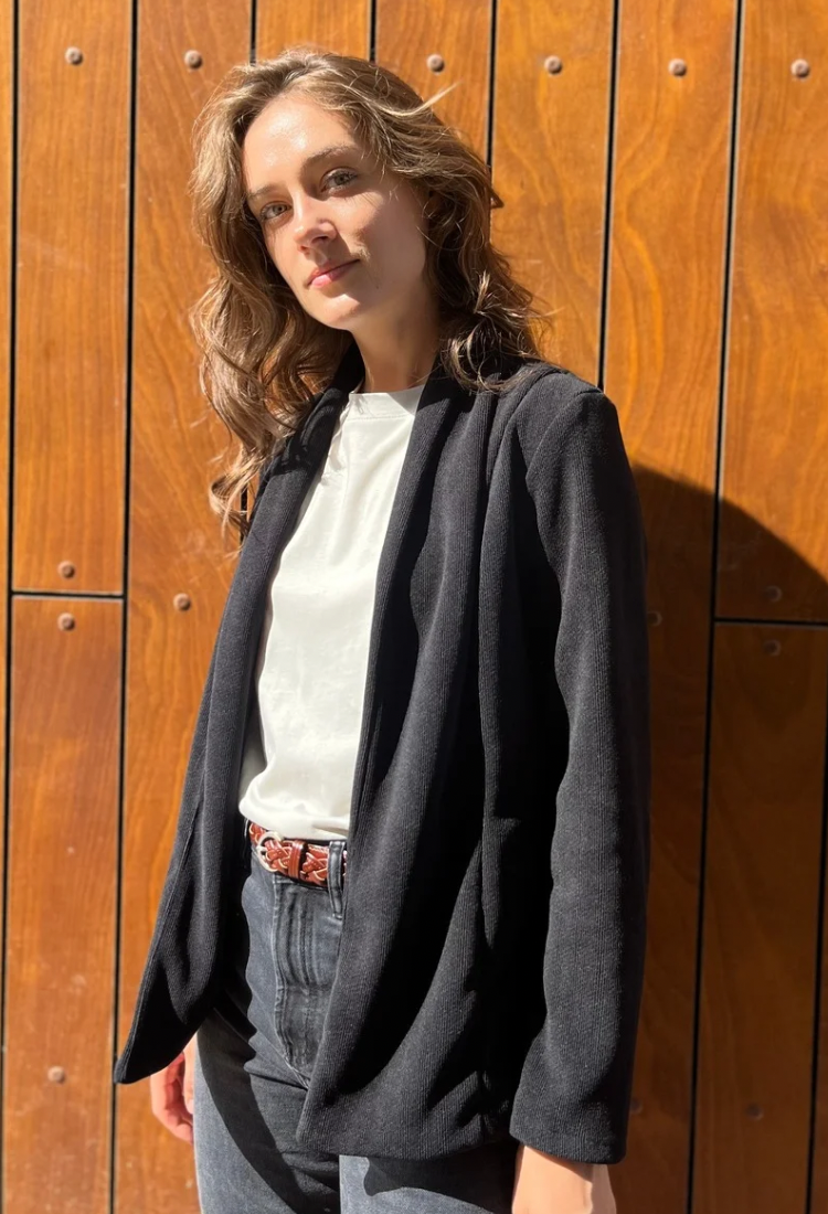 ג׳קט ריי  שחור מקורדרוי רך