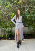 Ann gray maxi wrap dress