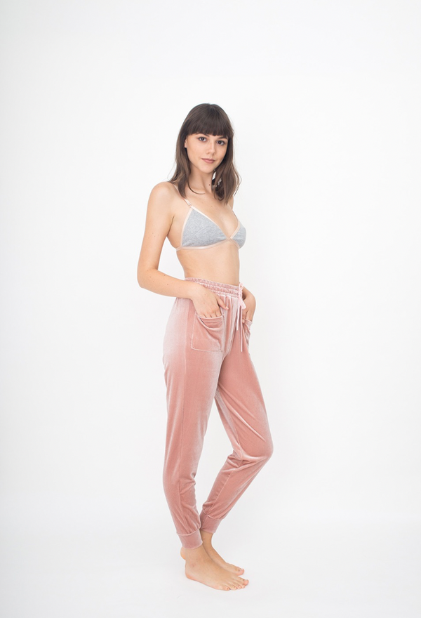 Pink velvet pants