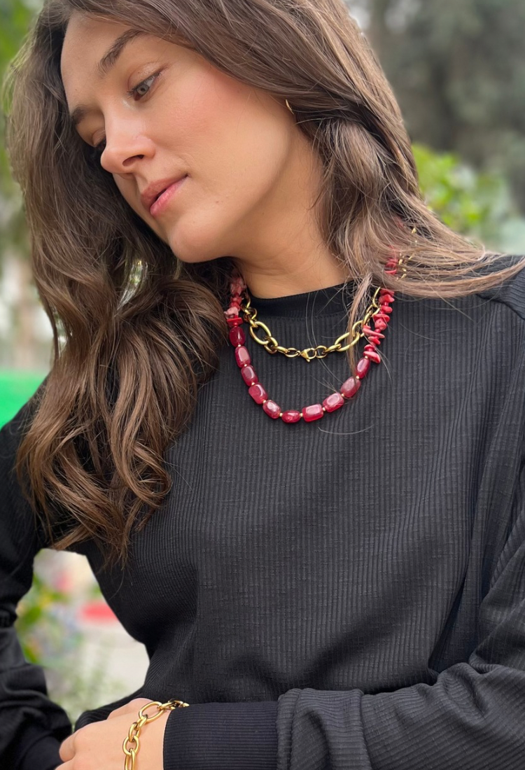 רוז חולצת סווטשרט שחור ריב דק