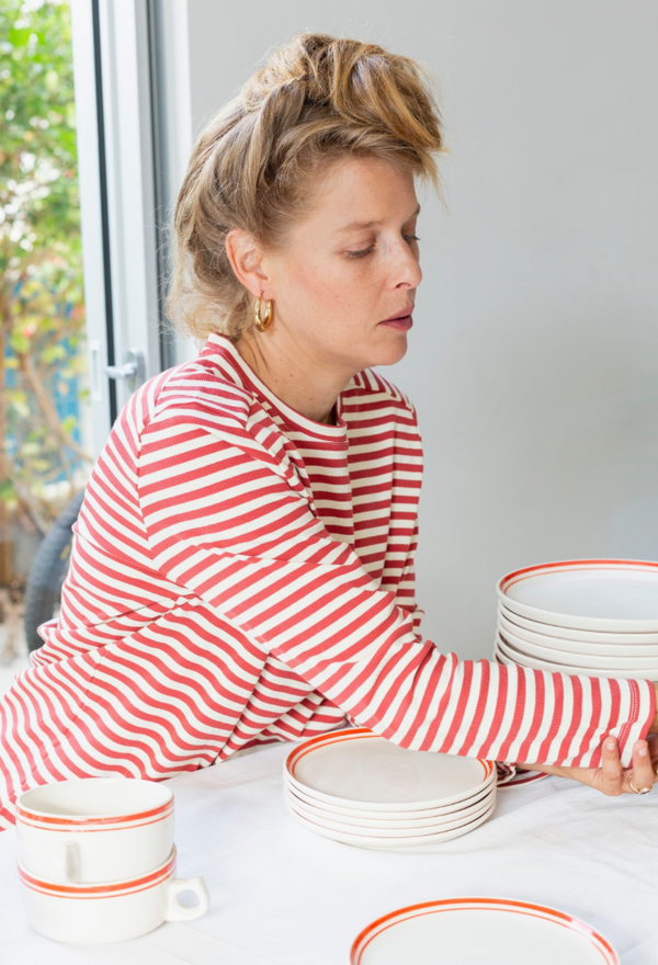 Billy white and red stripes shirt