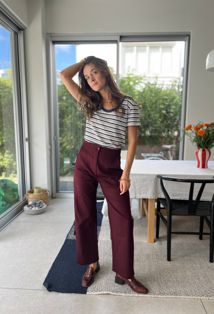 חולצת איילת ריב פסים לבן כחול