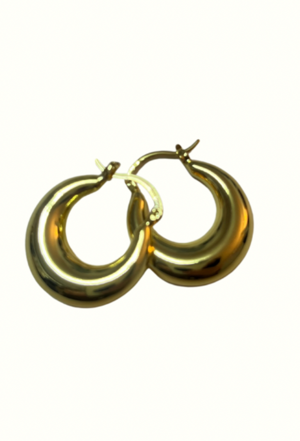 Golden  medium huggie hoop earrings