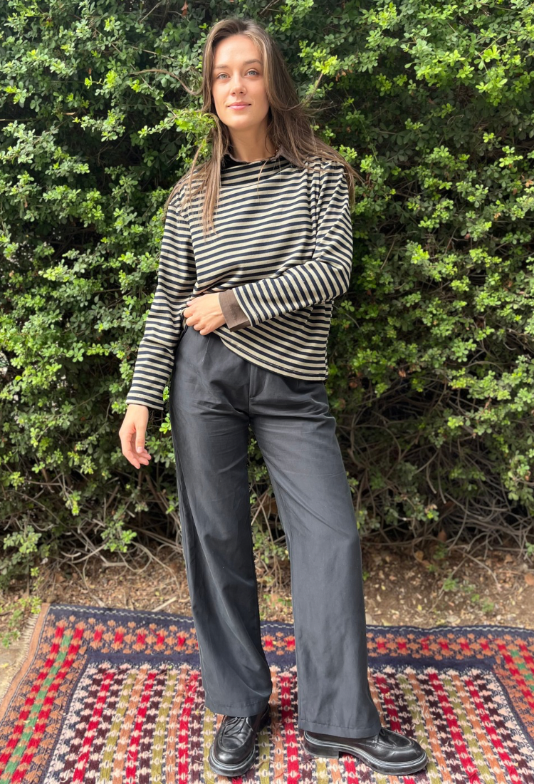 La Marinière green and black stripes shirt