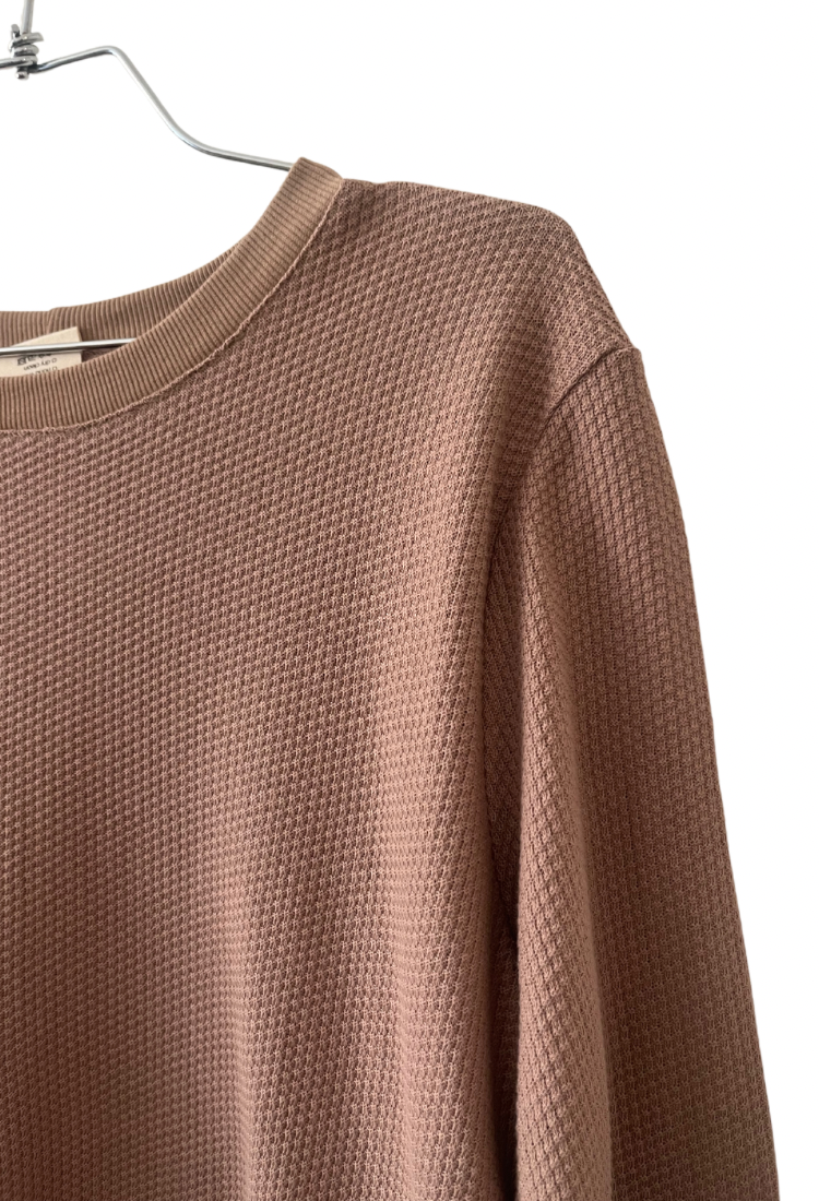 Ori light brown waffle sweatshirt