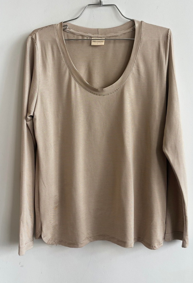 Ayelet beige and light brown long sleeves shirt