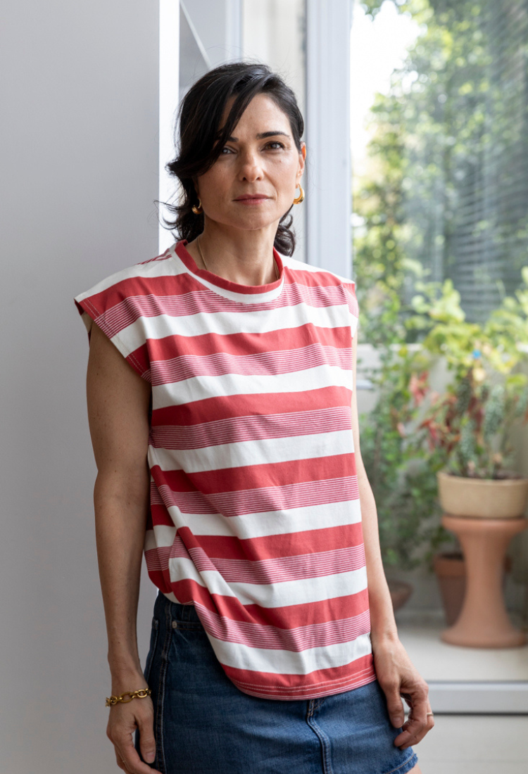 חולצת גילי פסים אבן אדום