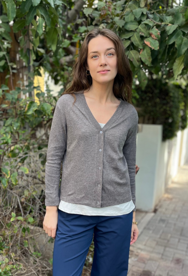 חולצת/עליונית עלמה אפורה