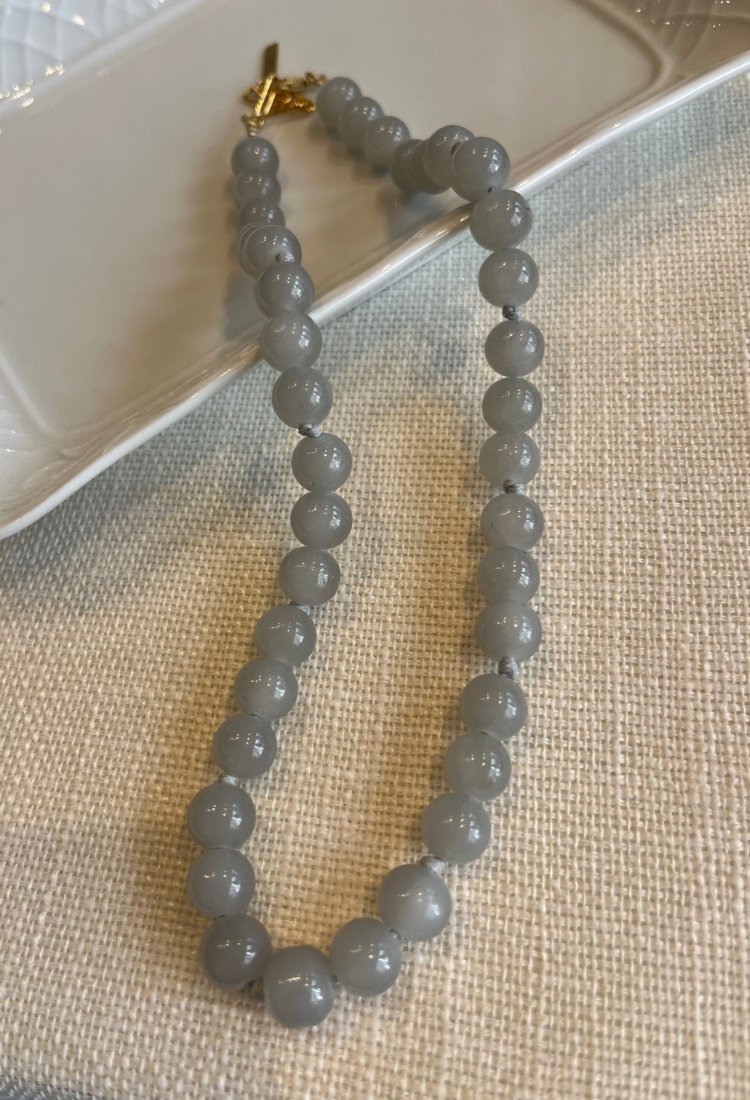 Gray stone necklace