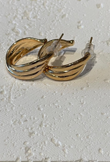 Golden huggie hoop earrings