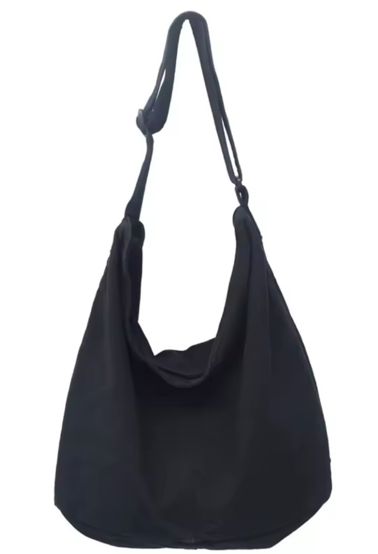 Black wash canvas shoulderbag