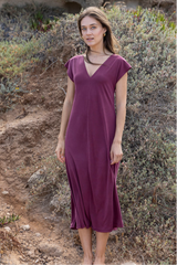 Rona Bordeaux maxi dress