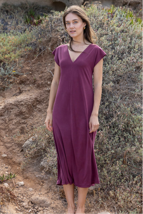 Rona Bordeaux maxi dress