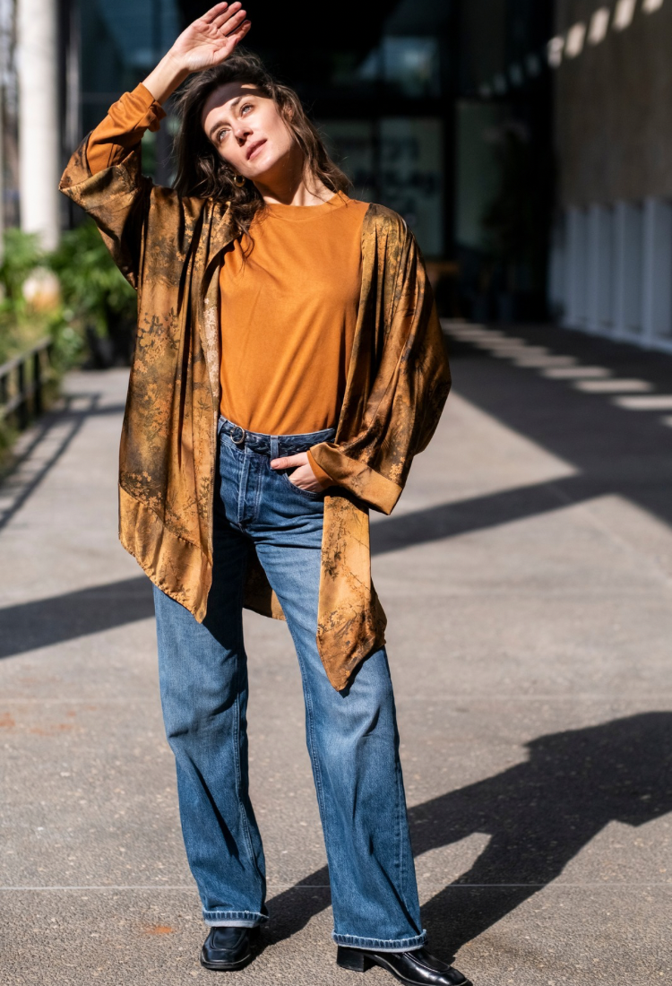 Tom kimono floral brown print