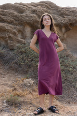 Rona Bordeaux maxi dress