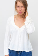 Leonie white button shirt