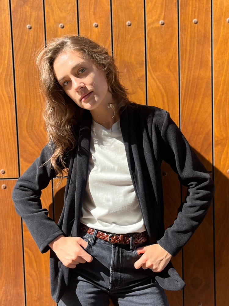 Ray black soft corduroy jacket