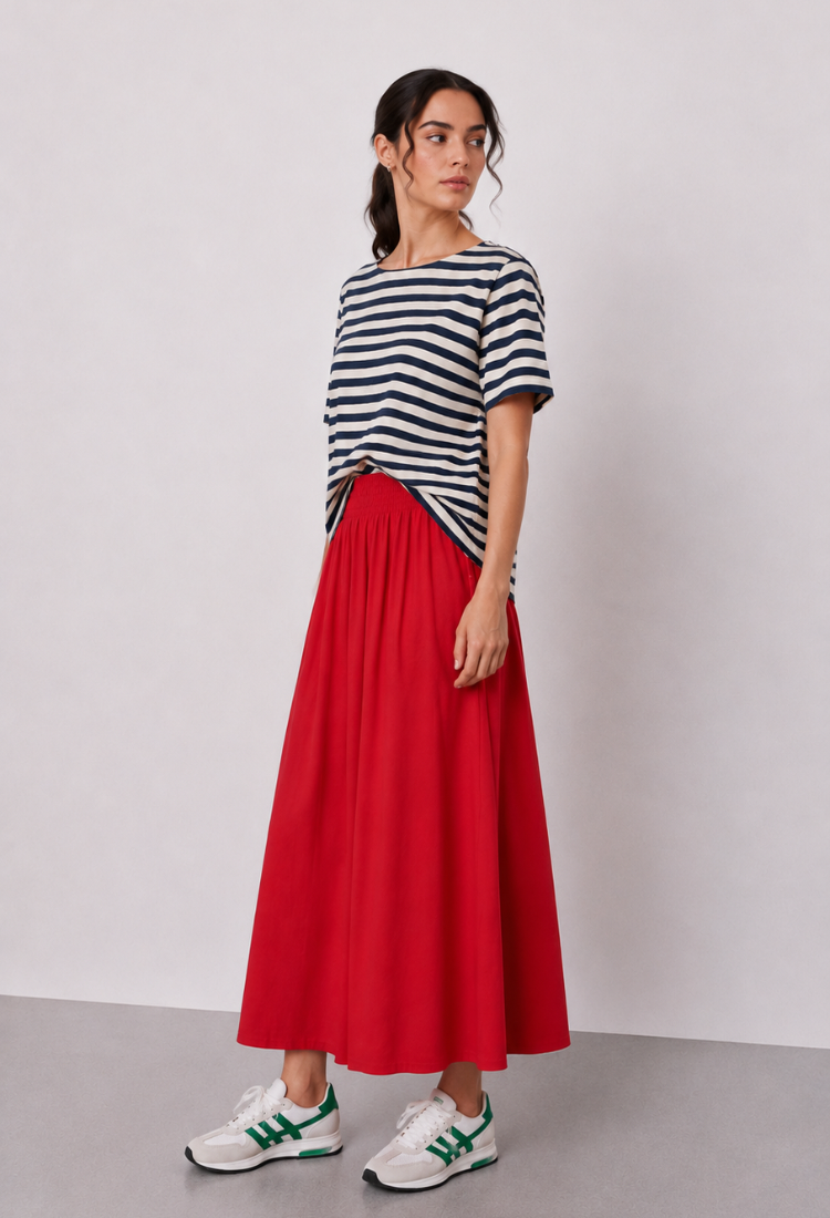 La Marinière cream and blue stripes shirt