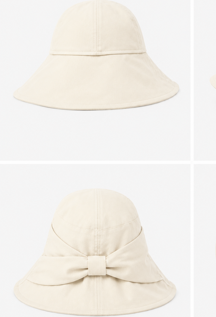 Wide hat off beige