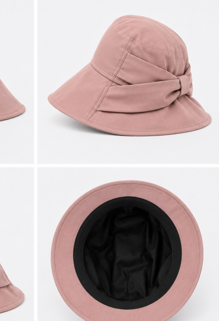 Wide hat smoky pink