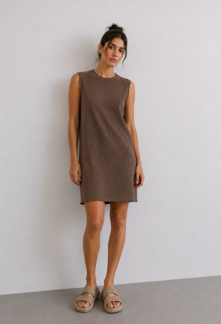Billy wash chocolate  brown cotton dress pre order arrive at 03/07