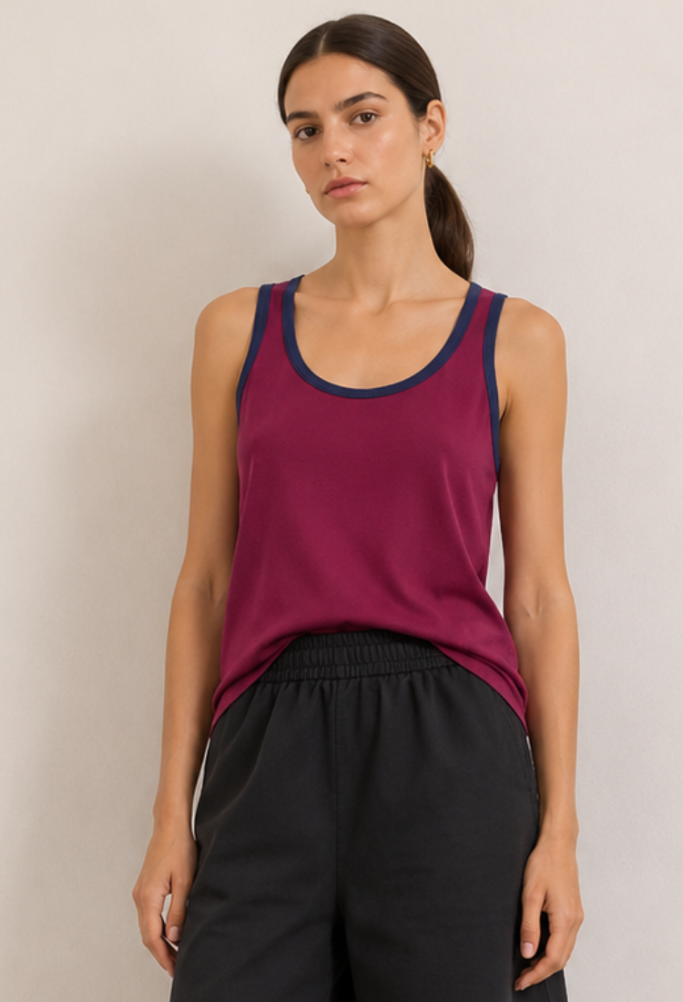 Yuli red and blue tank top