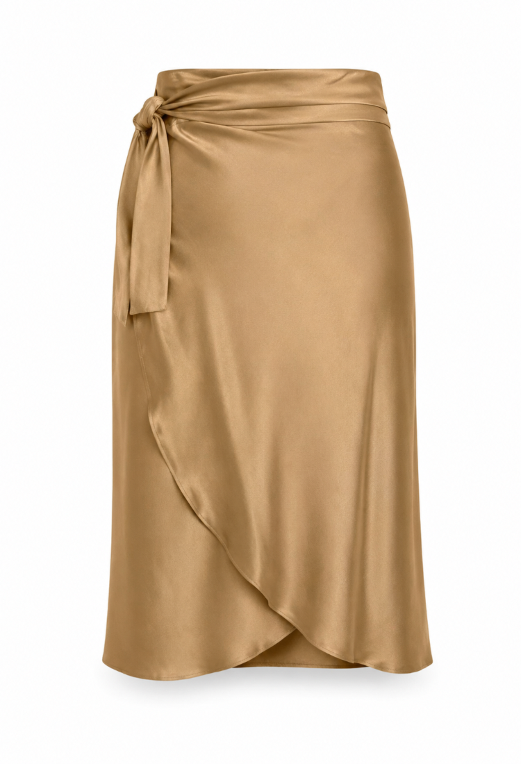 Lee camel wrap mini skirt