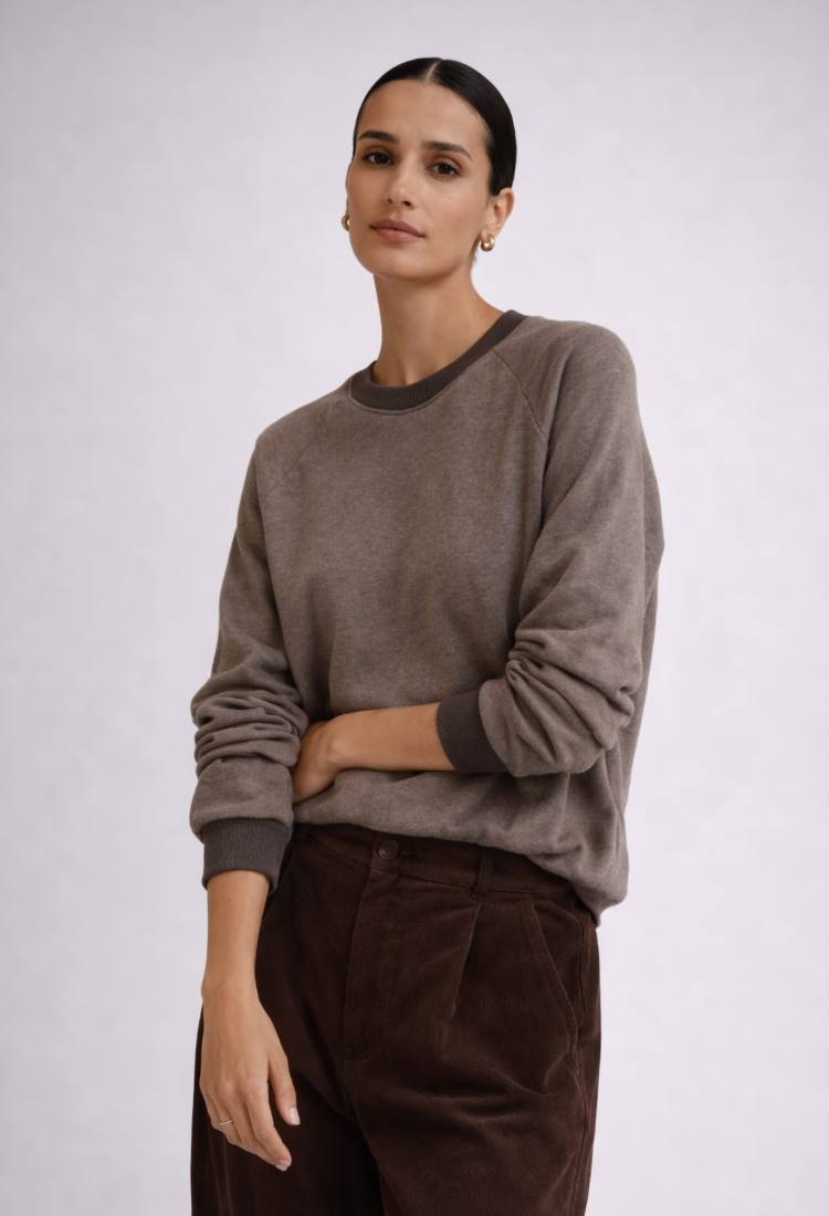 סווטשרט רוז אפור מלאנז