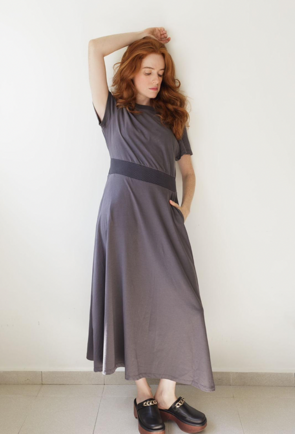 Hadar gray wash knitted dress
