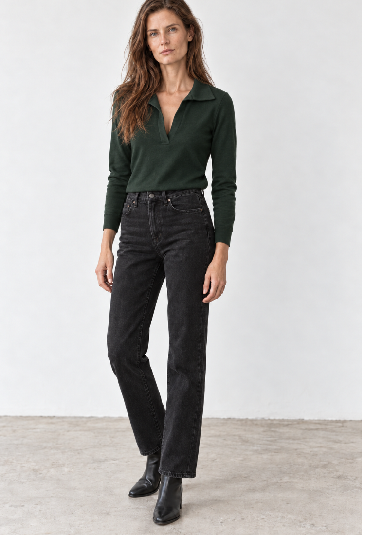 Pre order -30/10 Alex polo forest green  long sleeves shirt