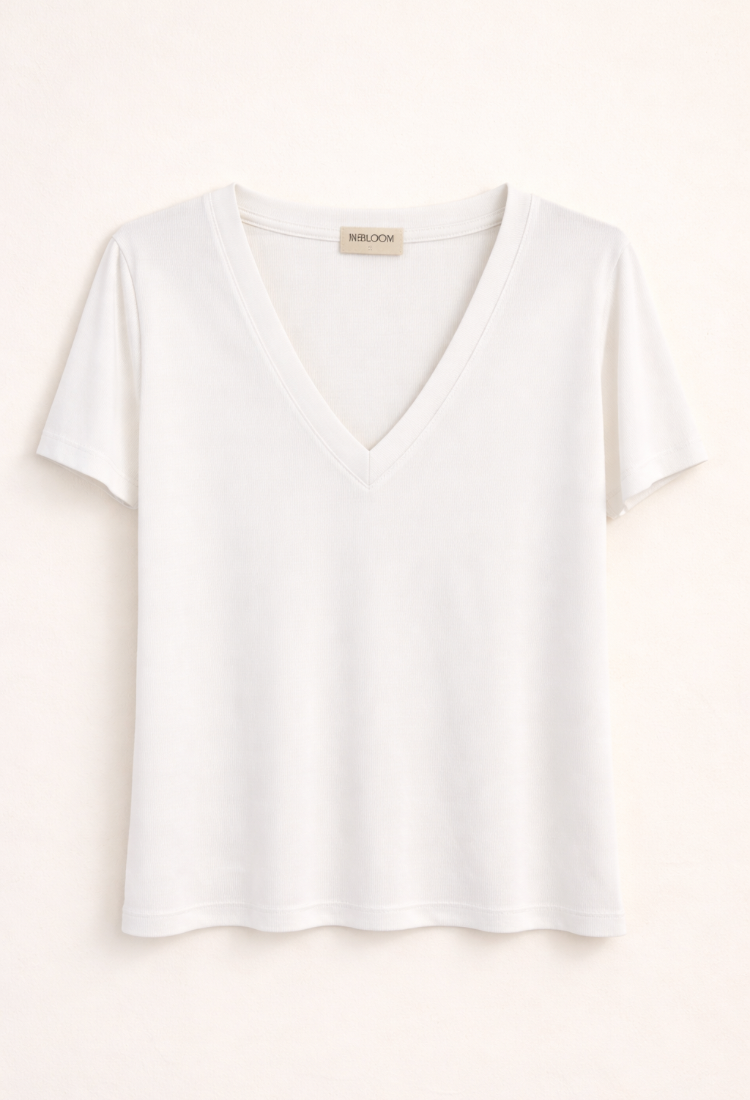 Elli white rib shirt