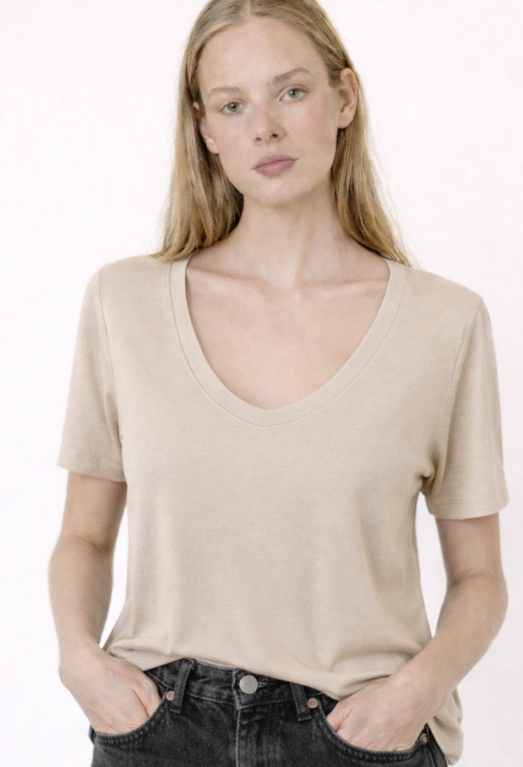 Ayelet beige short  sleeves shirt