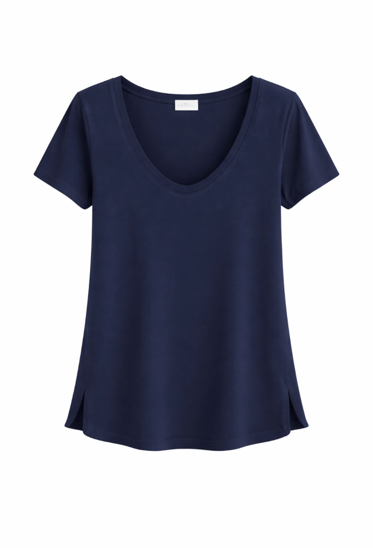 Ayelet dark blue short sleeves shirt