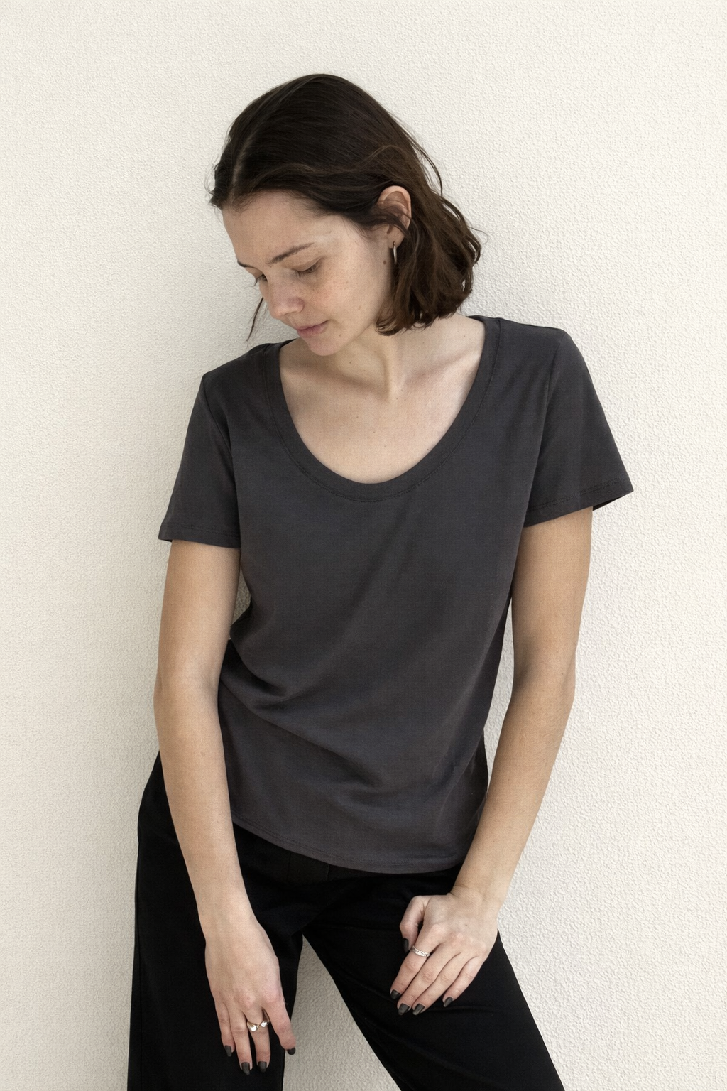 Ayelet dark gray short sleeves shirt