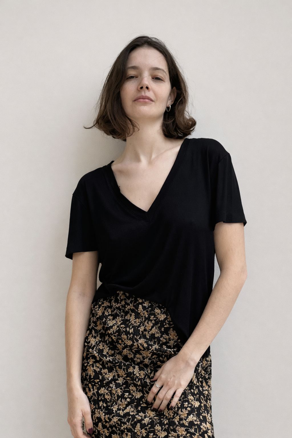 Elli black rib shirt