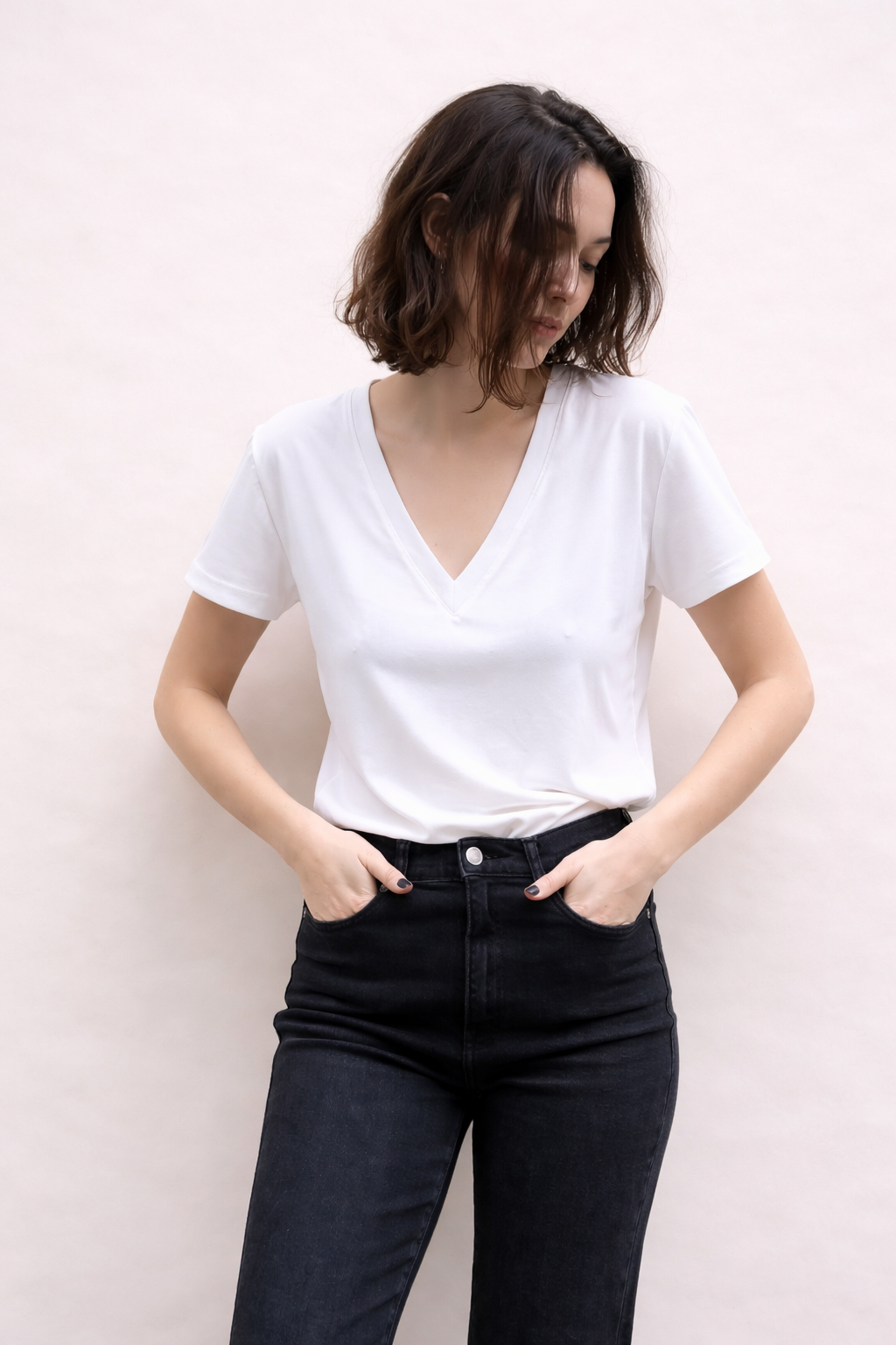 Elli white rib shirt