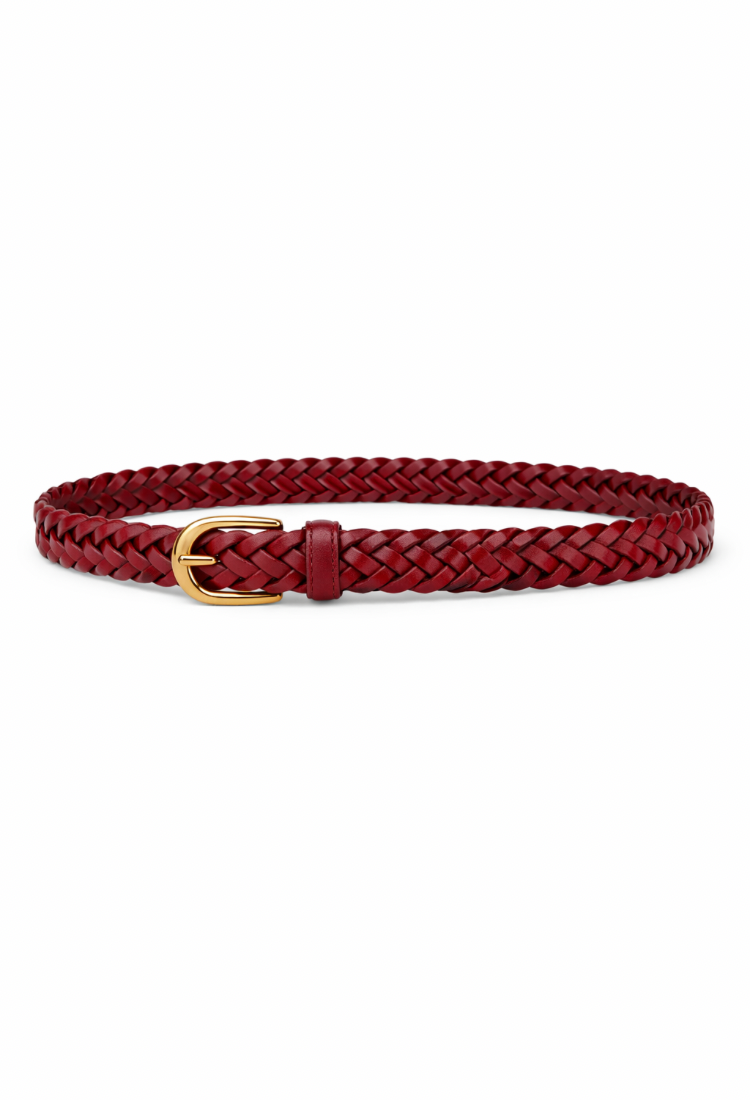 Niko Bordeaux plaited belt