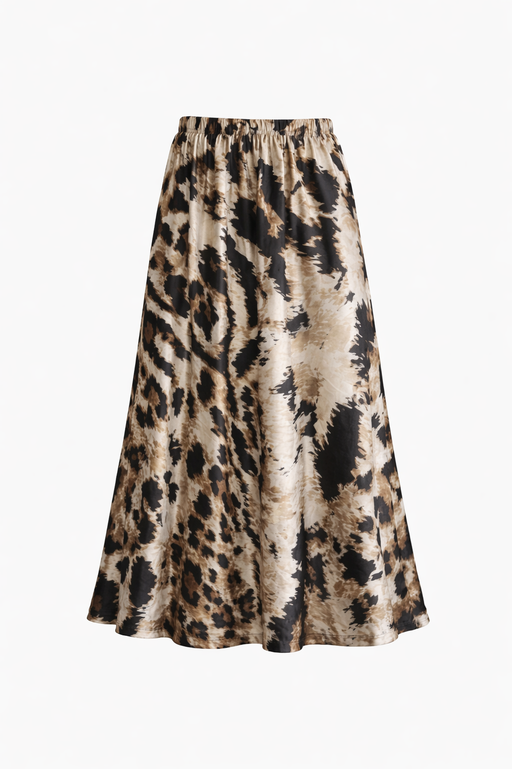 חצאית סו בצבע אבן עם הדפס מנומר