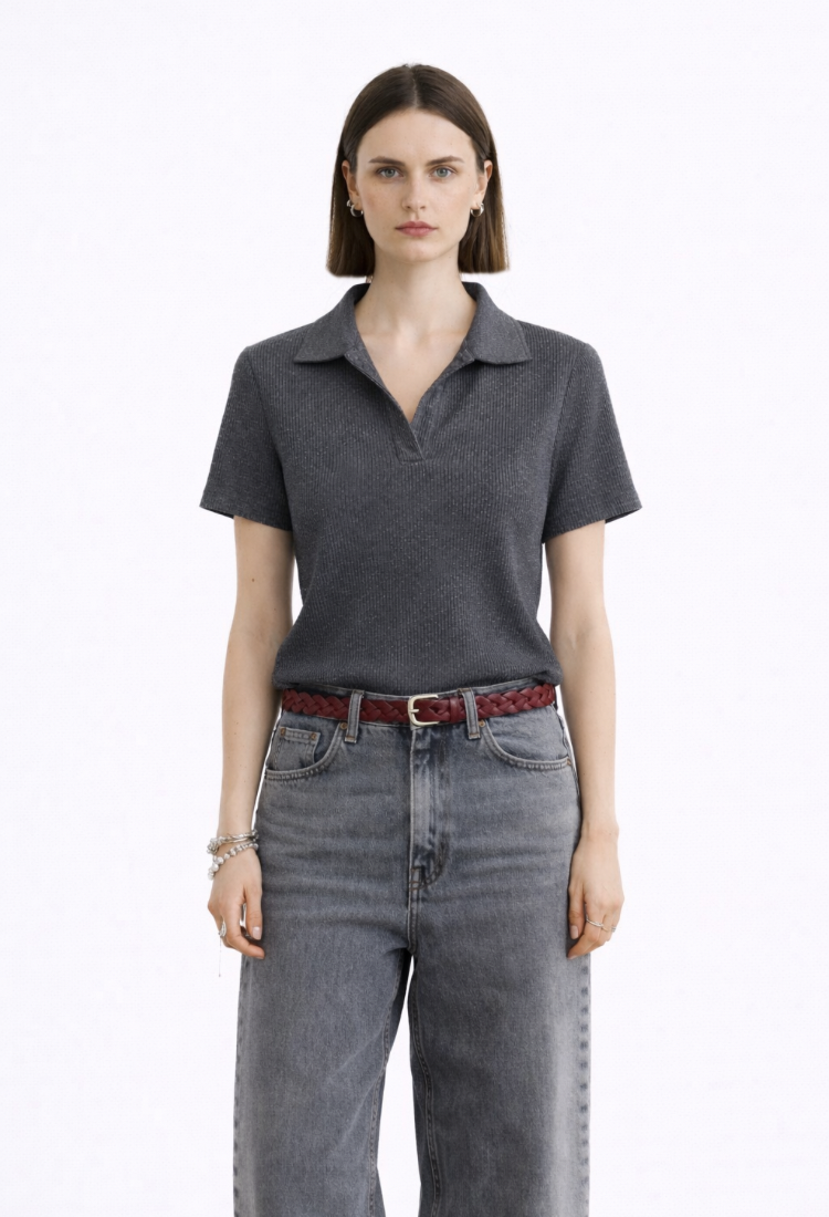 חולצת אלכס ריב אפור