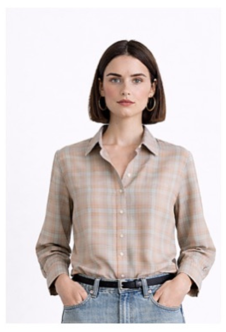 חולצת ניל משבצות ורוד בייבי עם צהוב-הזמנה מראש  תאריך הגעה  25/3