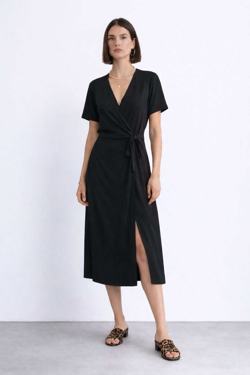 שמלת רוז מעטפת שחורה