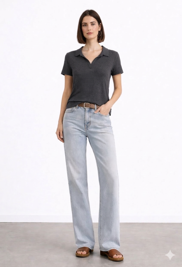 חולצת אלכס פסים אפור סגול