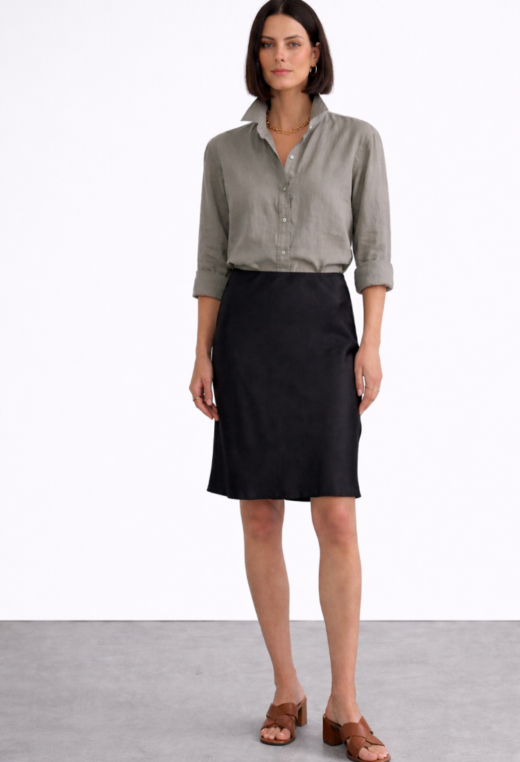 Lee black smoky wrap mini skirt