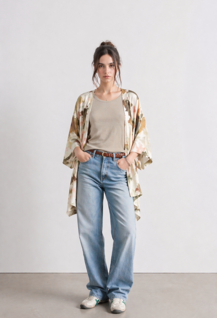 קימונו עדי עם פרינט פרחוני